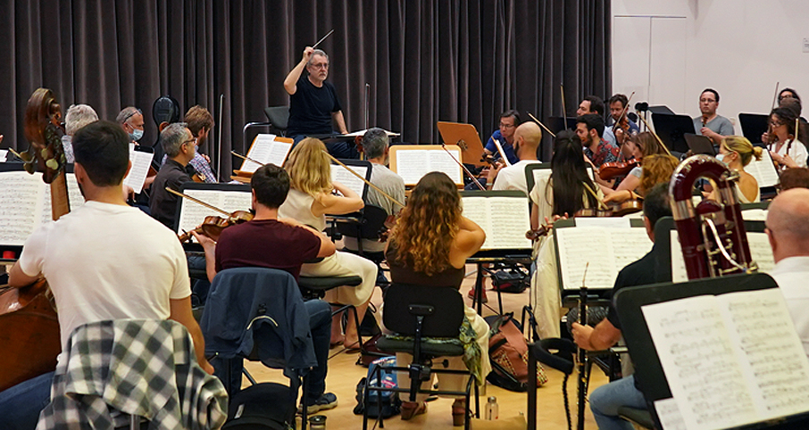 Banner assaig de l'Orquestra del Liceu.