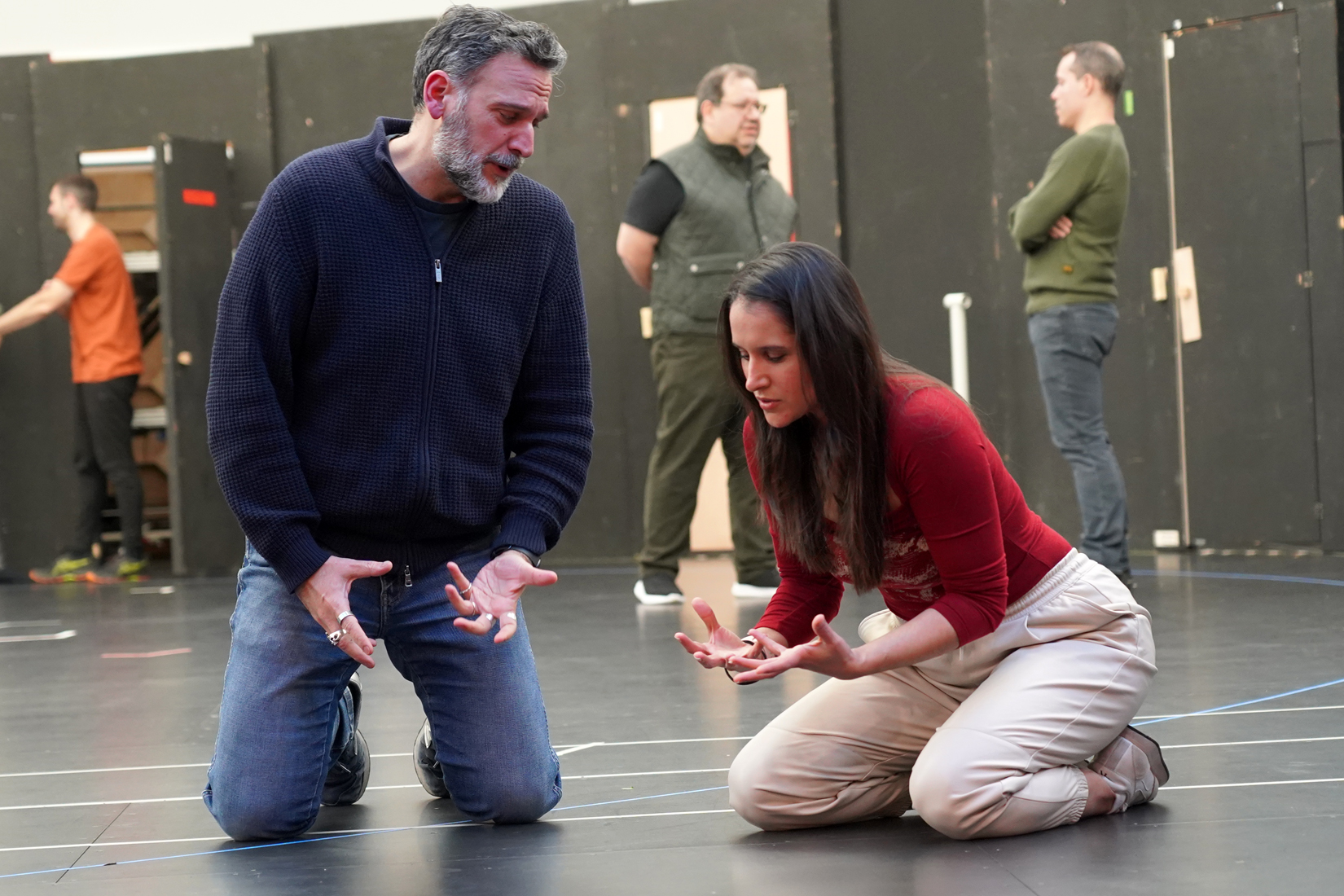 Jacopo Spirei amb Sara Blanch un assaig d'Un ballo in maschera'.