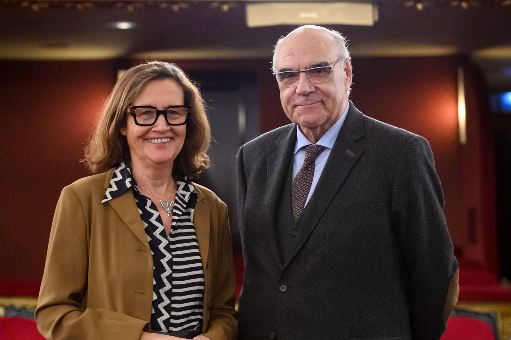 Helena Guardans, presidenta del Consell de Mecenatge, amb Salvador Alemany, president del Liceu.