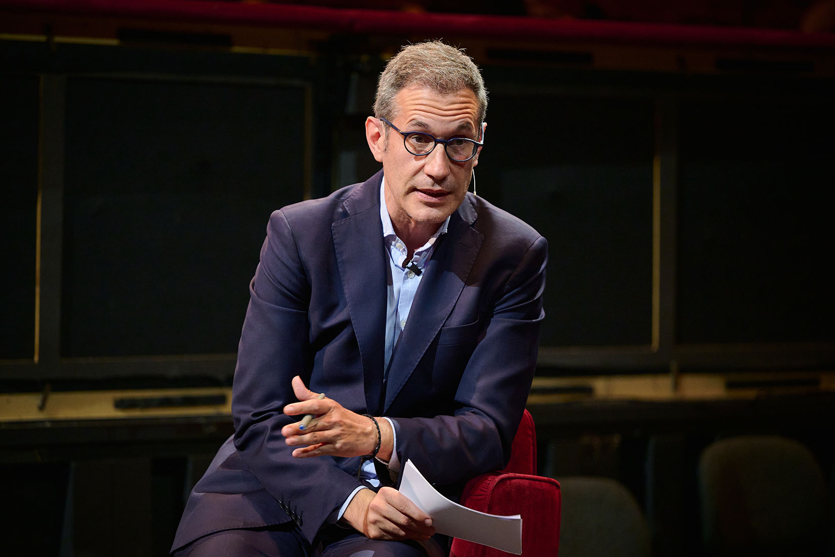 Valentí Oviedo, director general del Gran Teatre del Liceu, a la roda de premsa de comiat del mestre Josep Pons (© Mario Wurzburger)