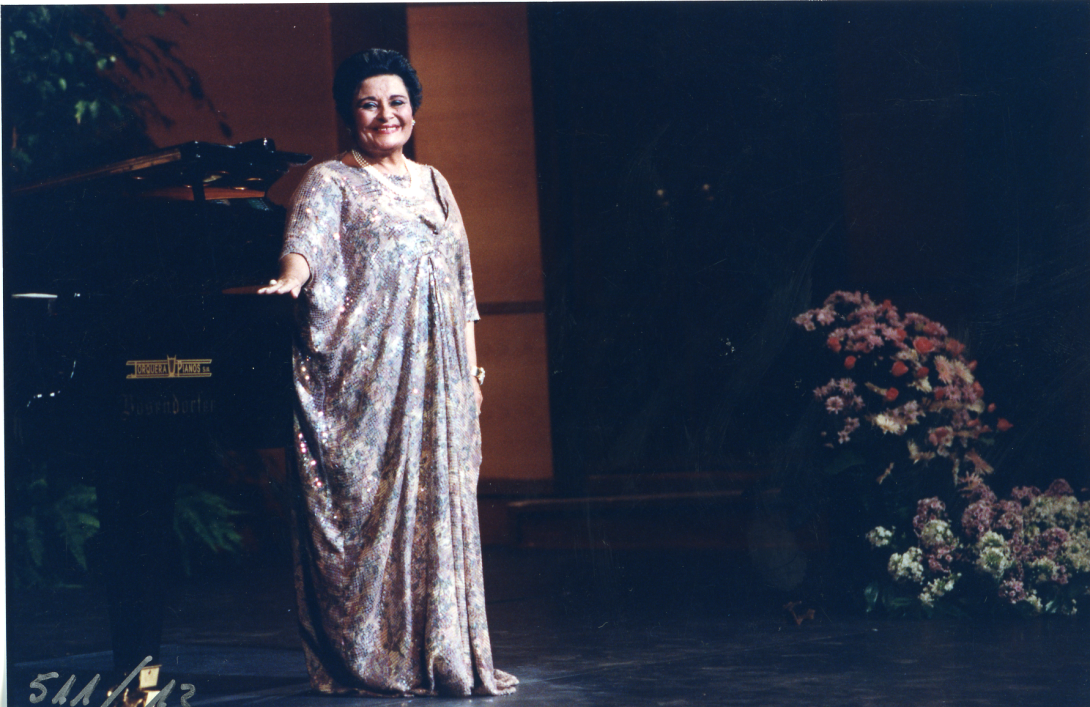 Victoria de los Angeles a un recital al Liceu l'any 1992.